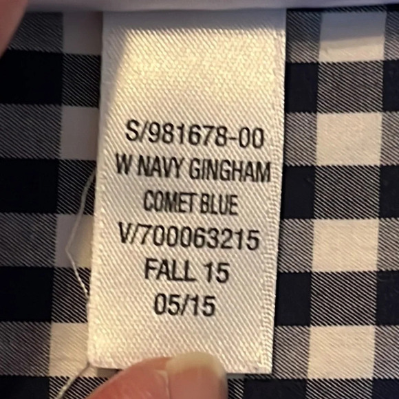GAP lived in Navy Gingham Comet Blue button down long sleeve shirt - Picture 8 of 8